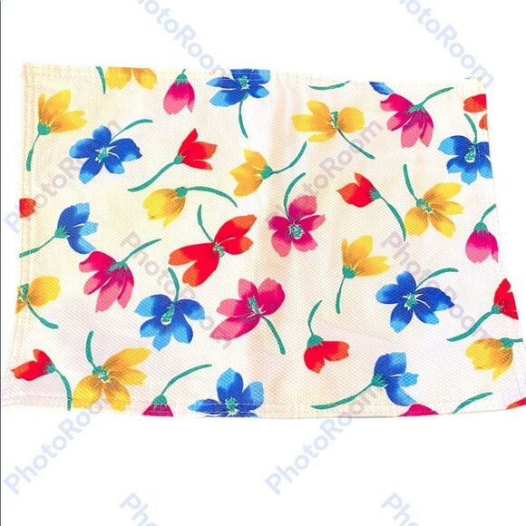 Set of two flower  bright colorful placemats - Picture 1 of 2